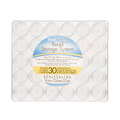 Darice Clear Plastic Bead Container with 30 Small Storage Canisters